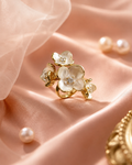 White Floral Statement Ring