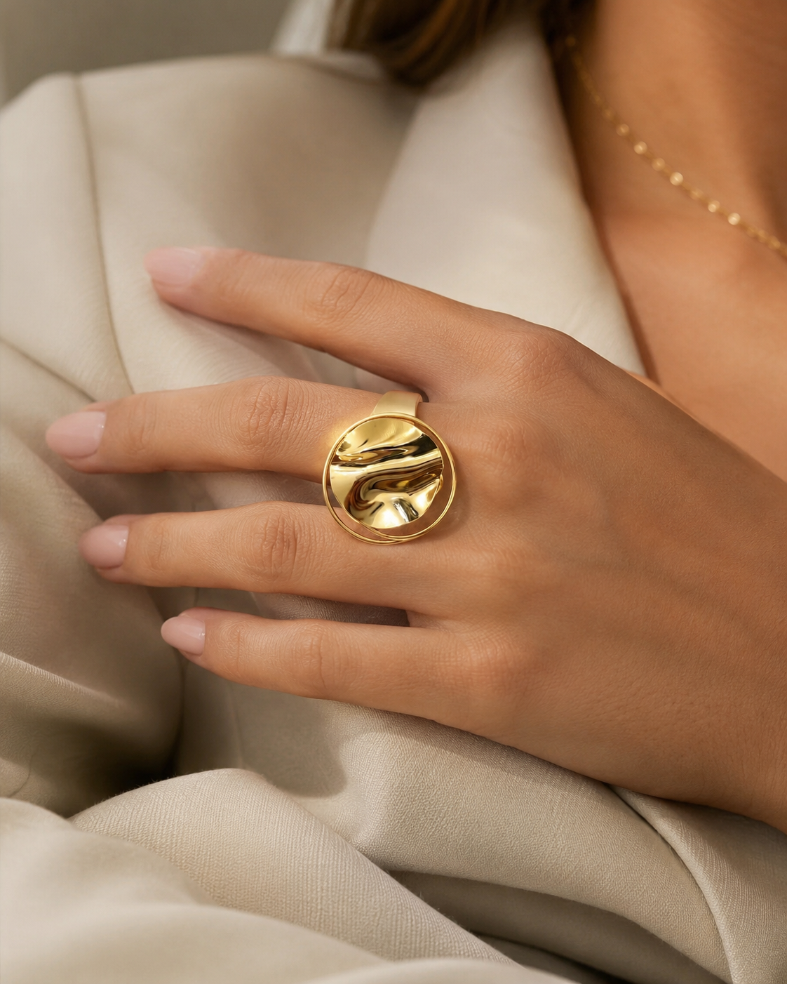 Gold Dome Mirror Ring