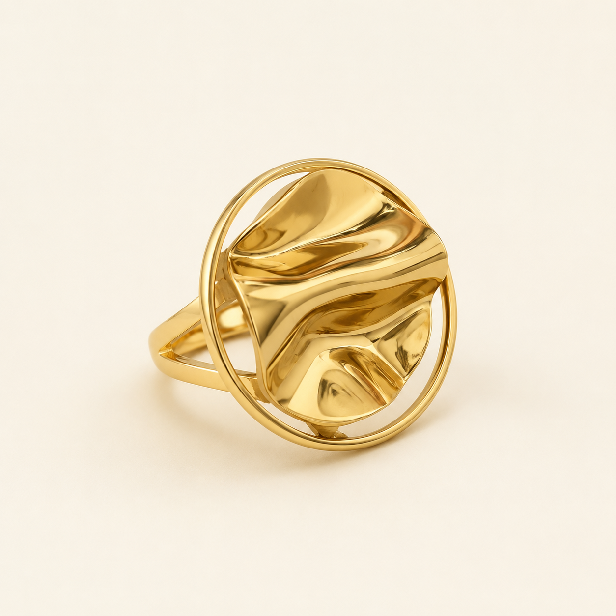 Gold Dome Mirror Ring