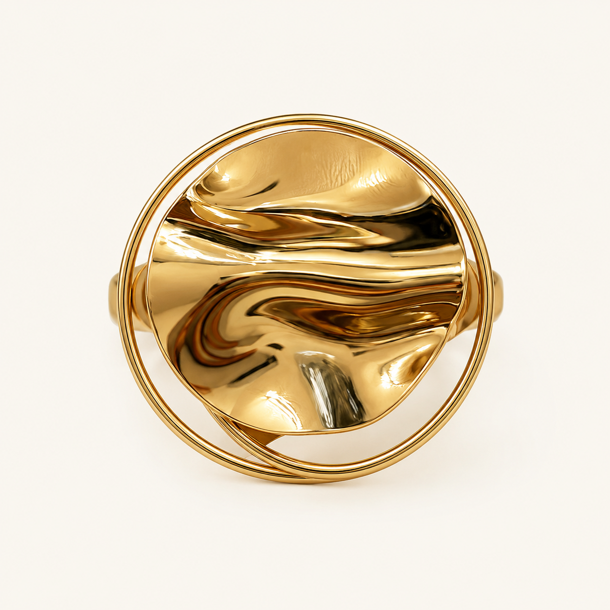 Gold Dome Mirror Ring