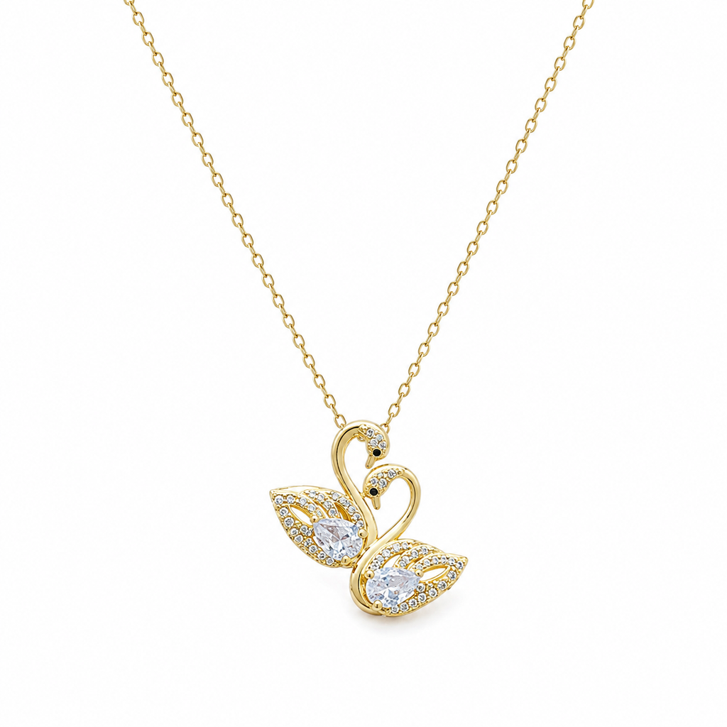 Crystal Swan Pendant Necklace