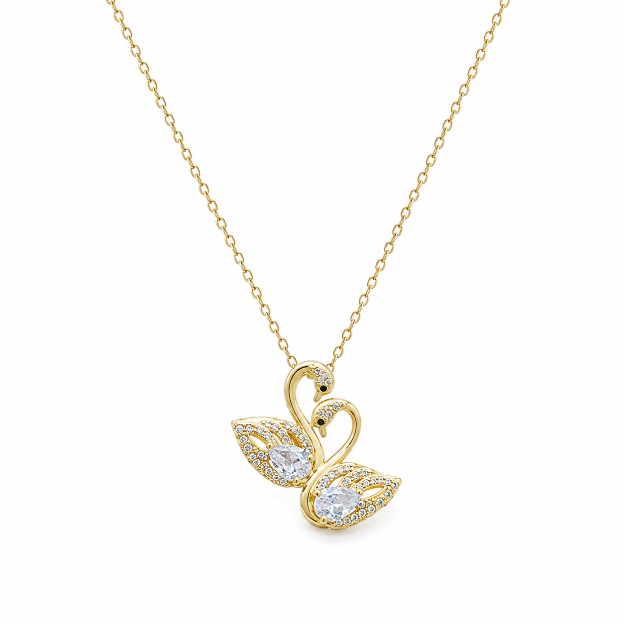 Crystal Swan Pendant Necklace