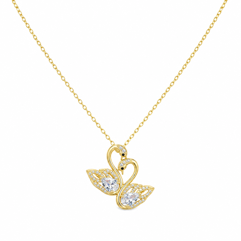 Crystal Swan Pendant Necklace