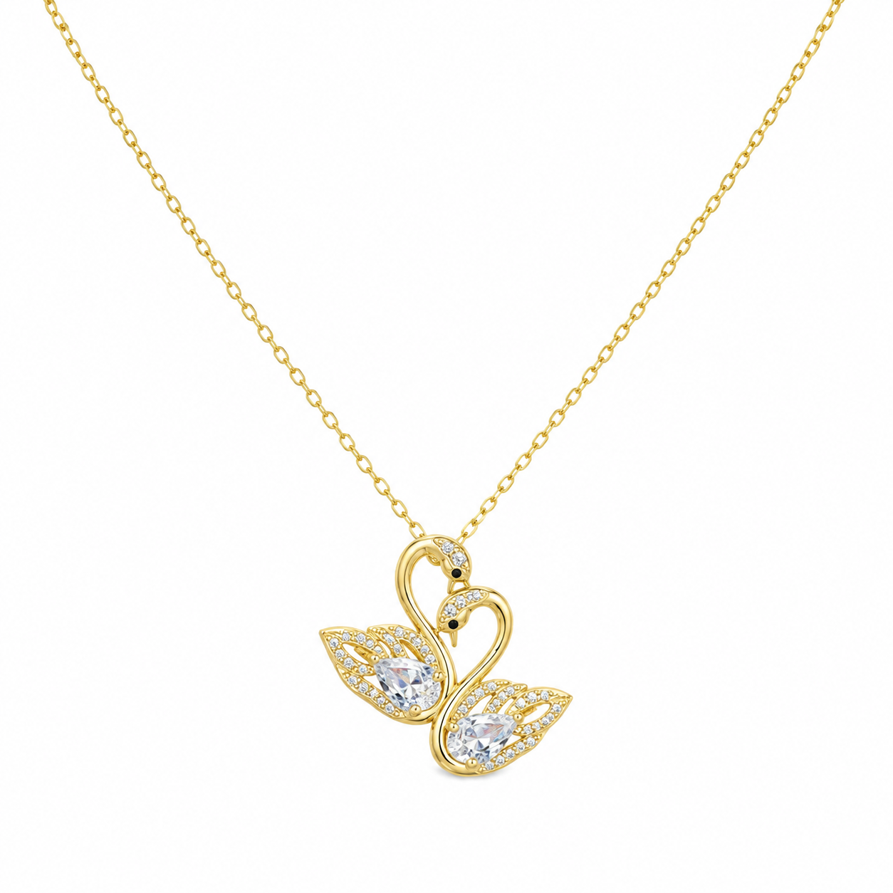 Crystal Swan Pendant Necklace