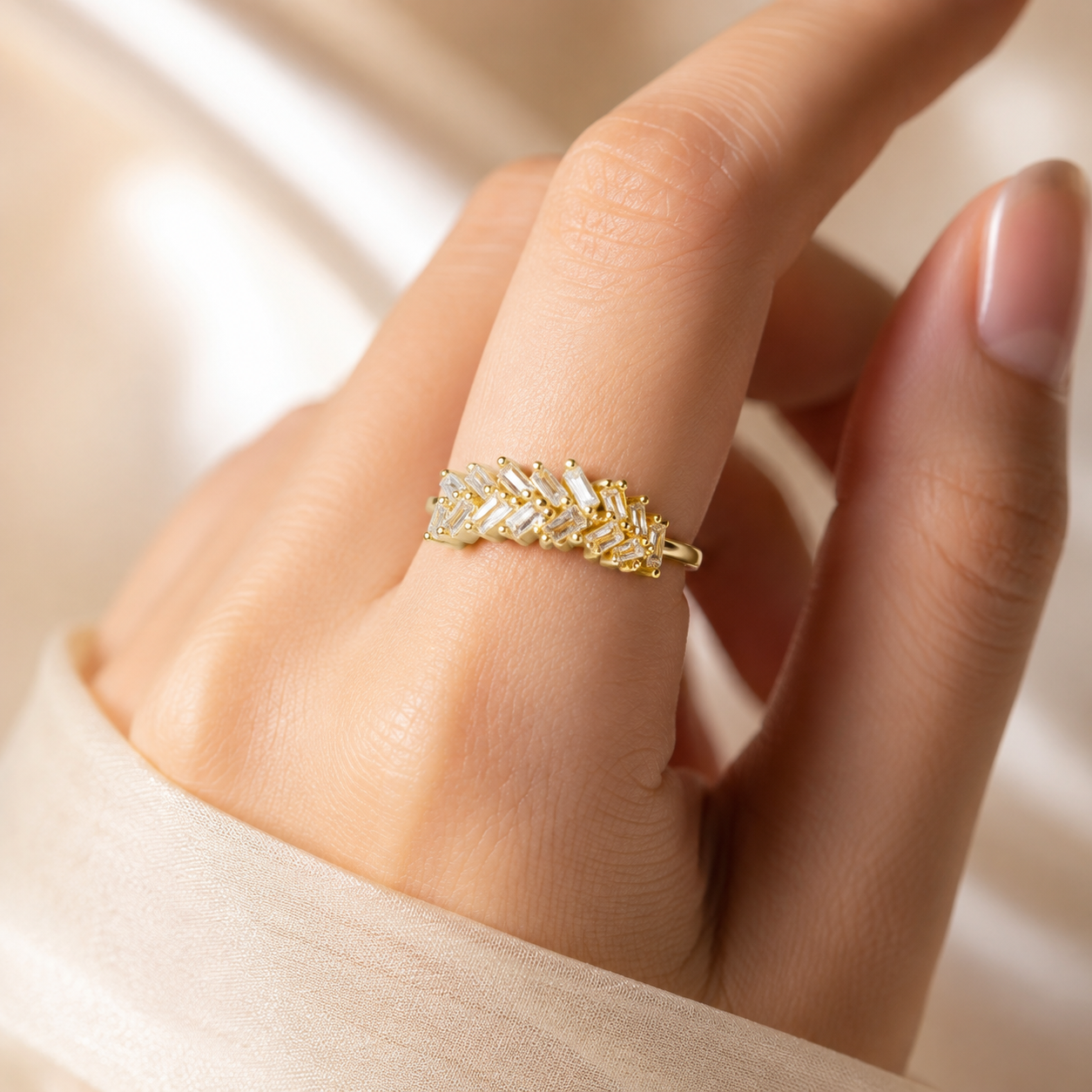 Baguette Chevron Ring
