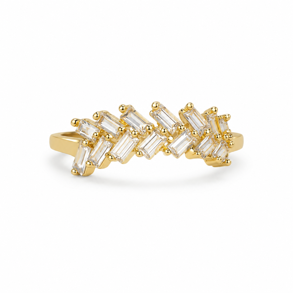 Baguette Chevron Ring