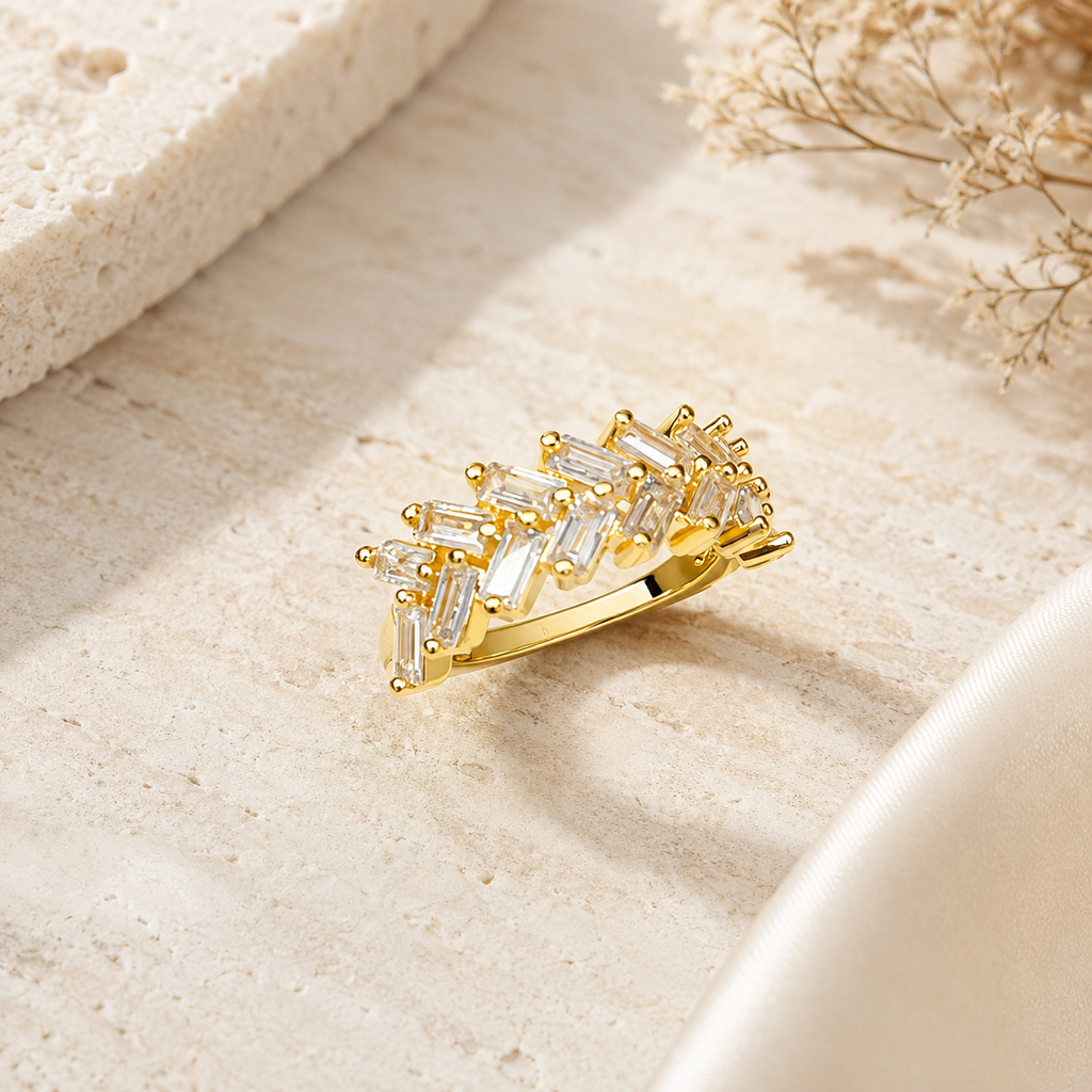 Baguette Chevron Ring