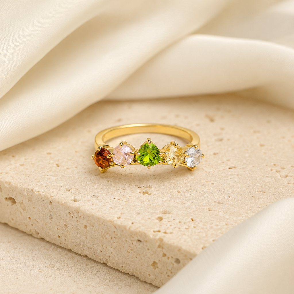 Rainbow Five-Stone Ring