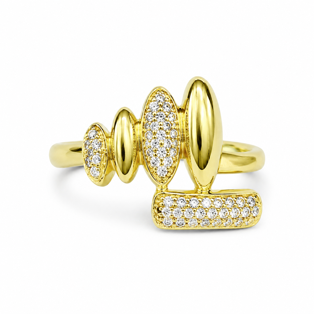Mixed Pave Marquise Statement Ring