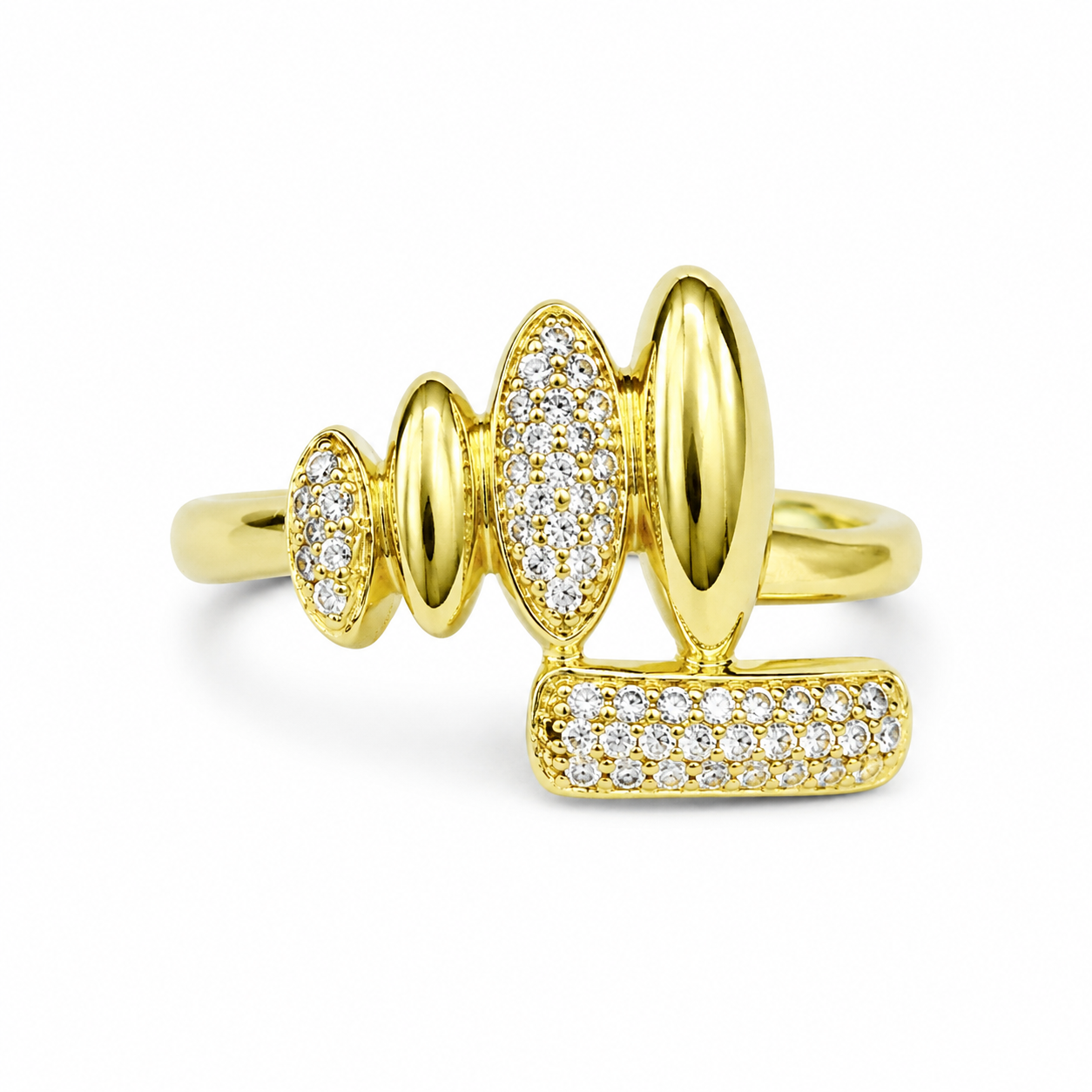 Mixed Pave Marquise Statement Ring