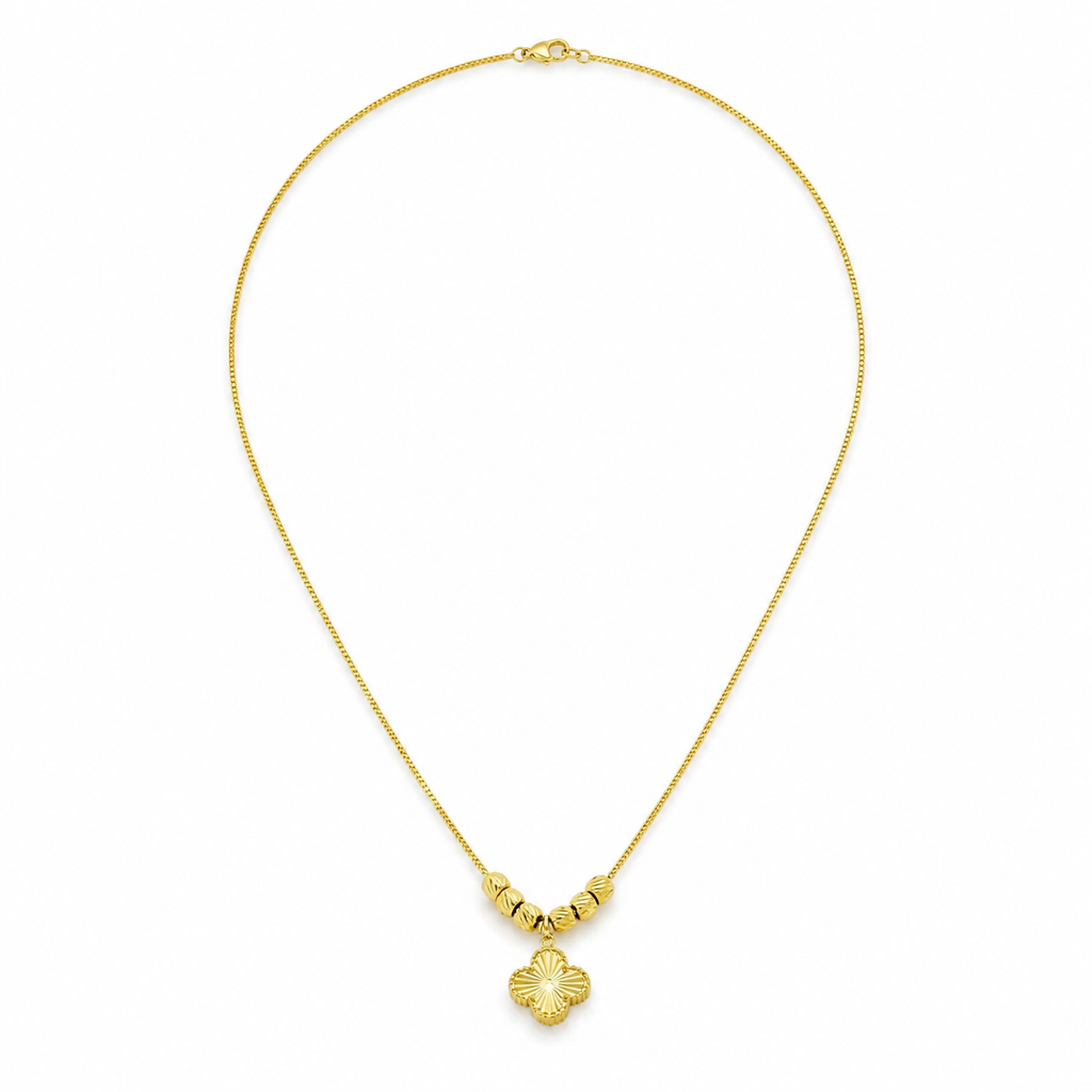 Gold Floral Medallion Necklace