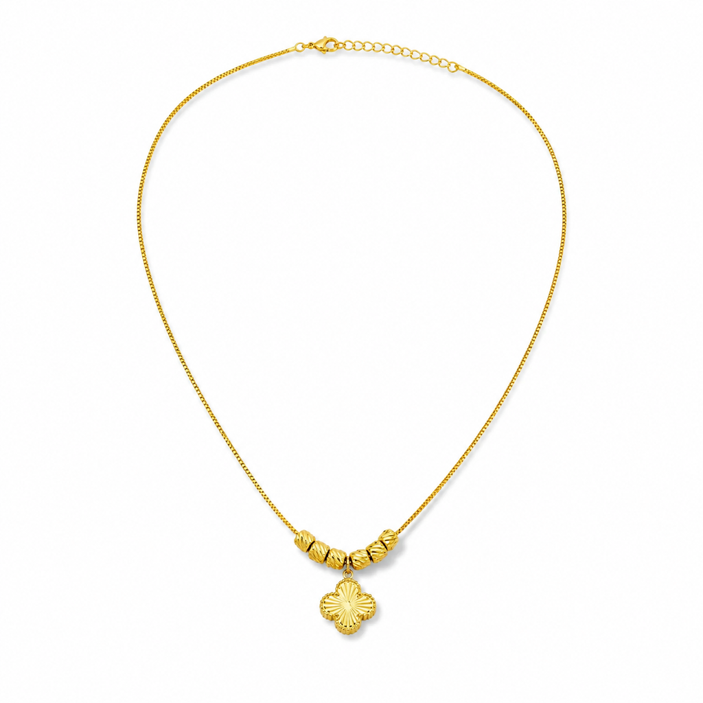 Gold Floral Medallion Necklace