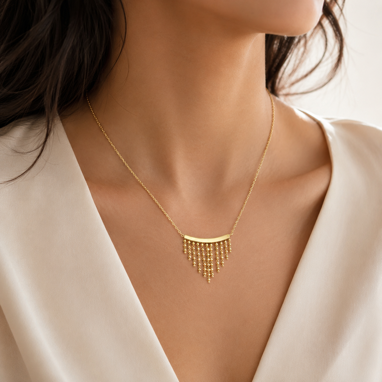 Gold Fringe Necklace