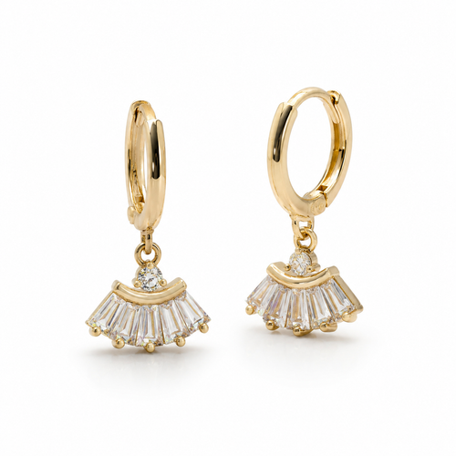 Baguette Fan Drop Earrings
