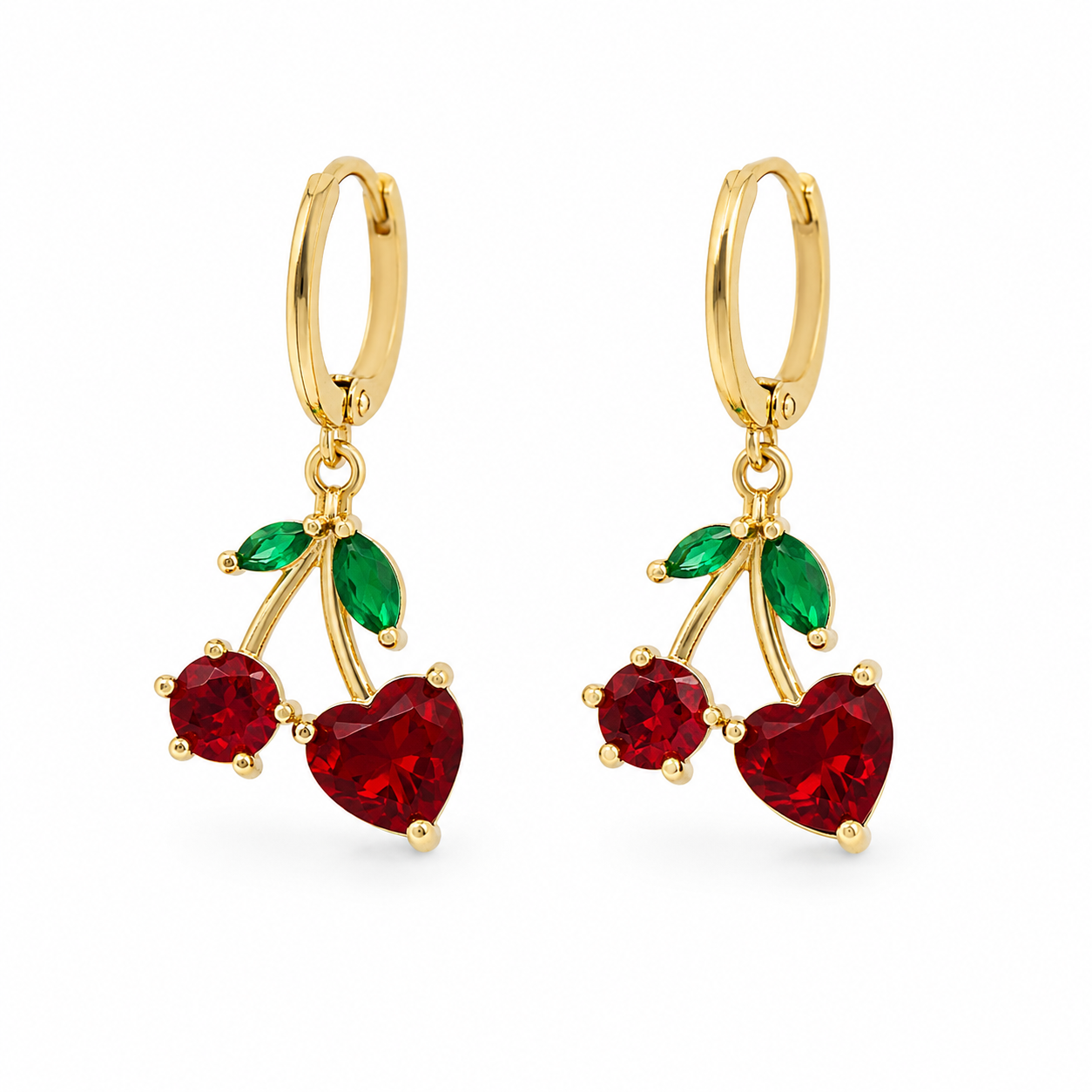 Cherry Charm Hoop Earrings