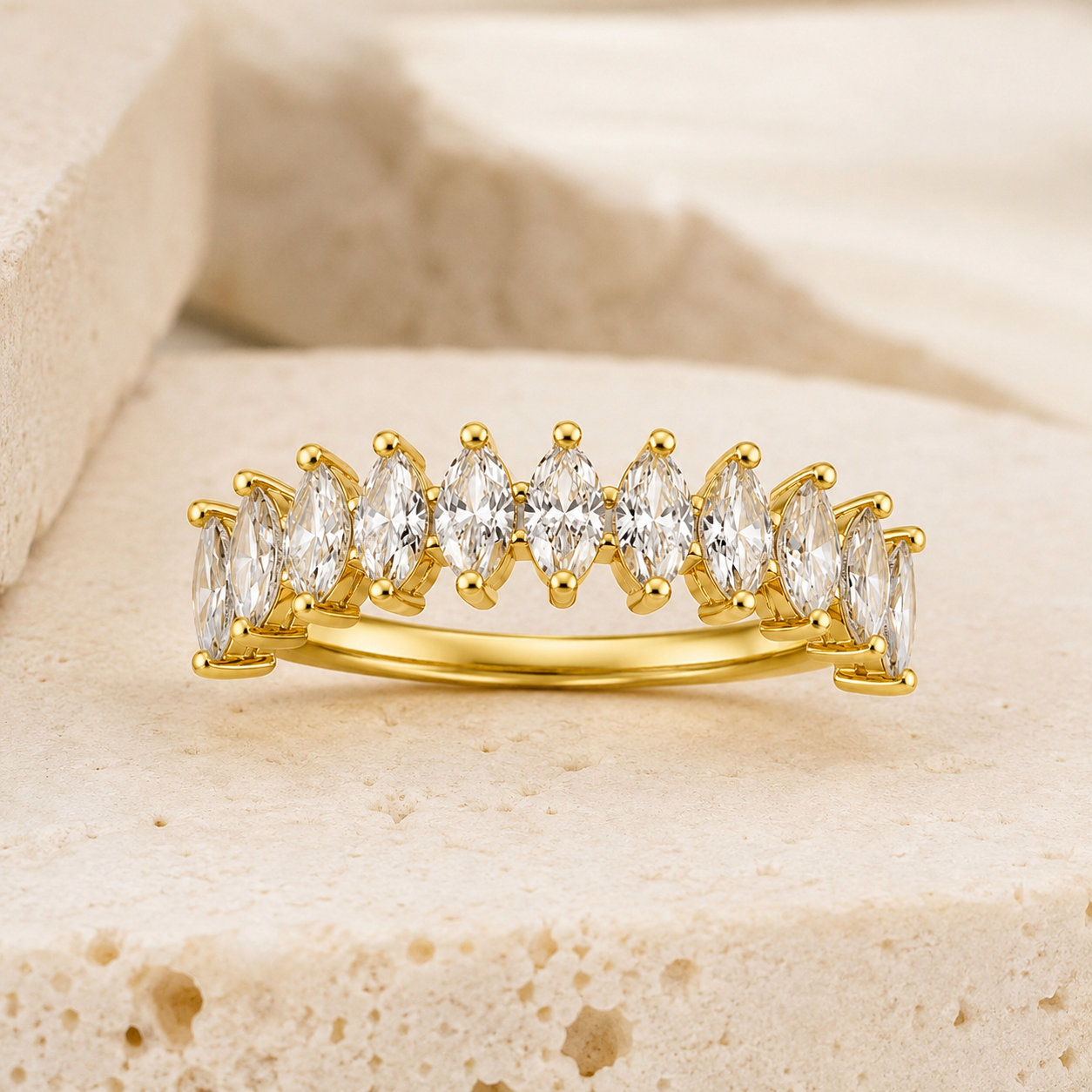 Marquise Crystal Crown Ring