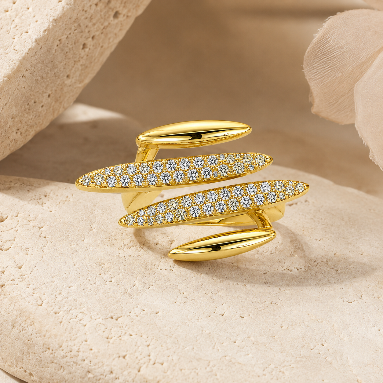 Crystal Loop Open Ring