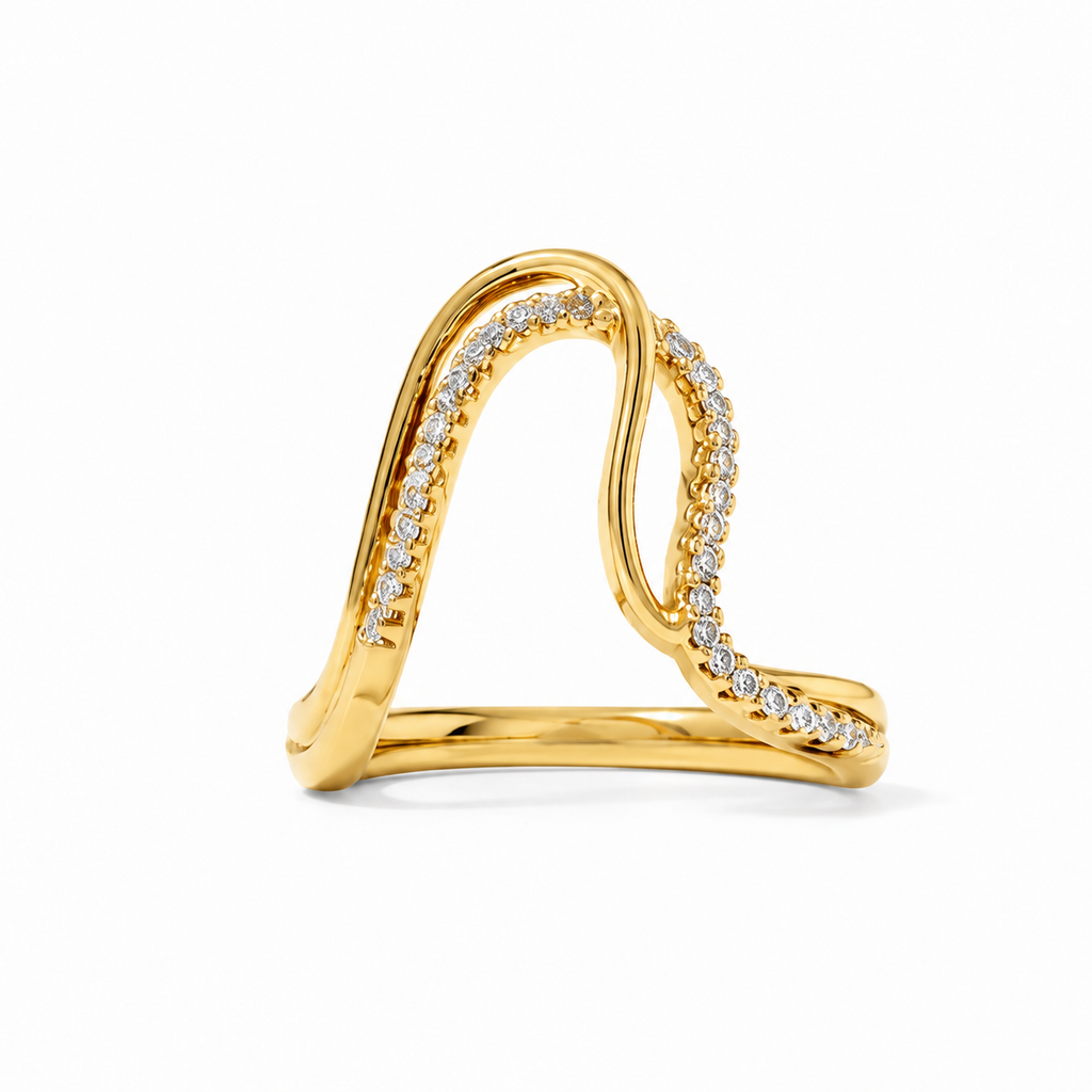 Crystal Wave Open Ring