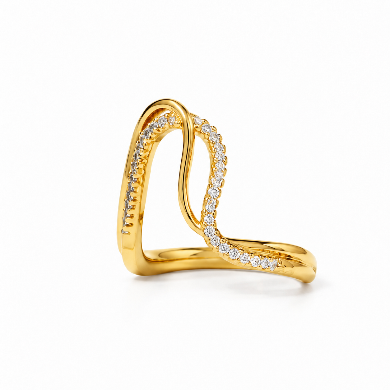 Crystal Wave Open Ring