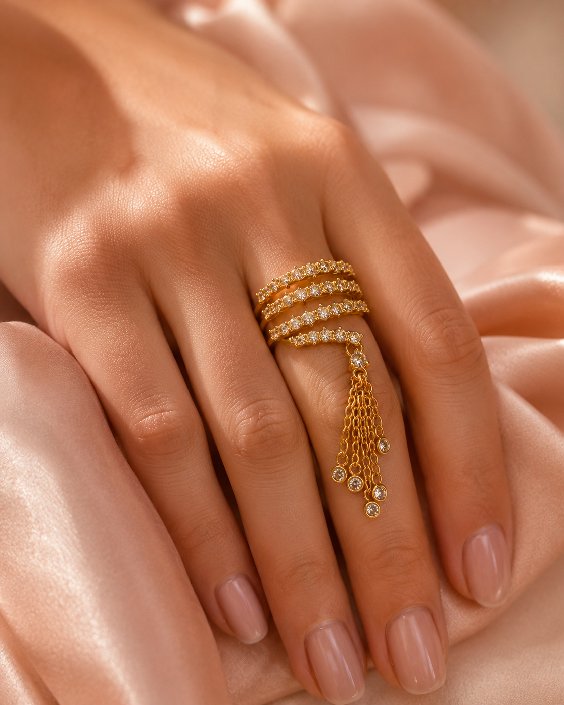 Twisted Rope Ring with Tassels