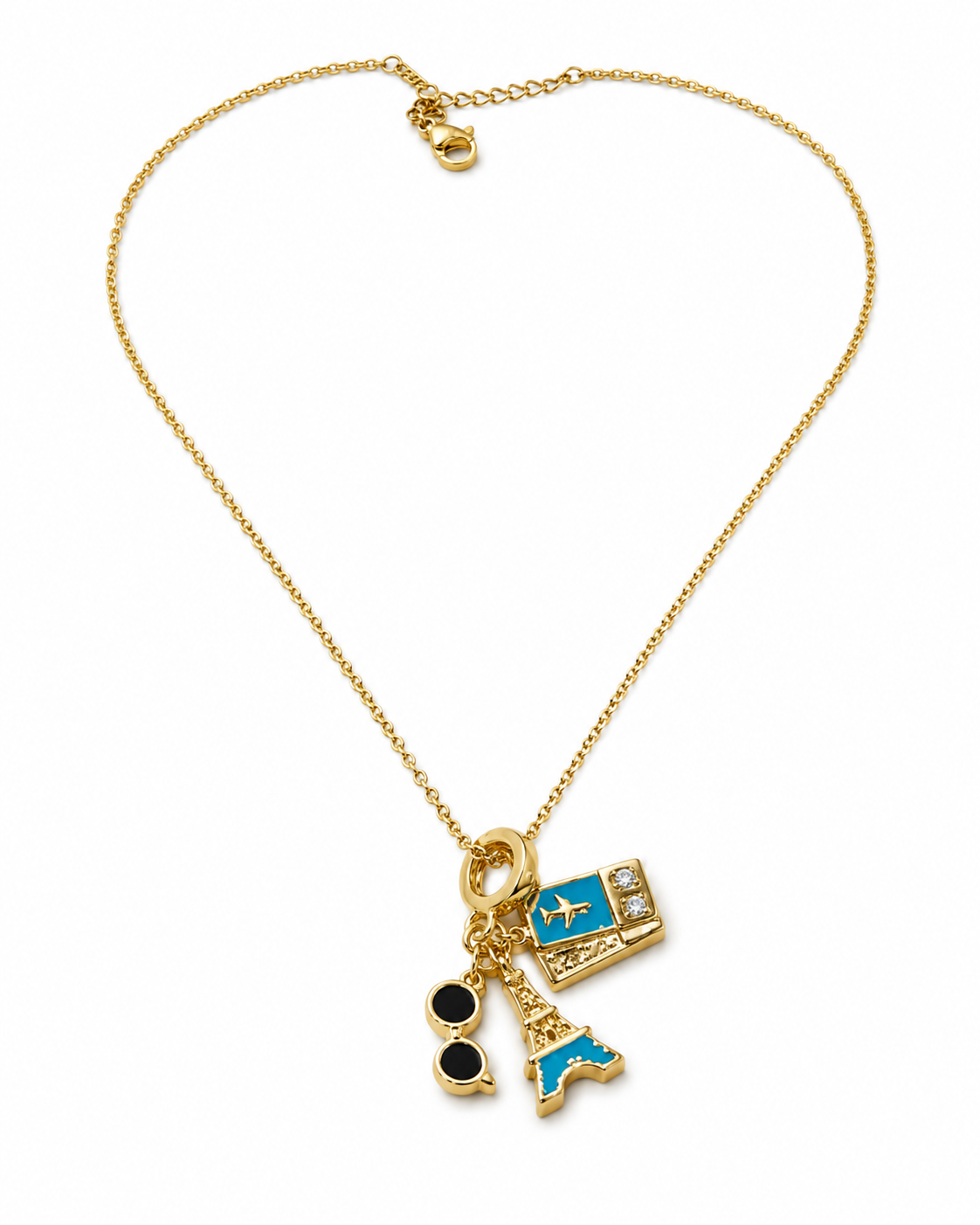 Travel Charm Cluster Necklace