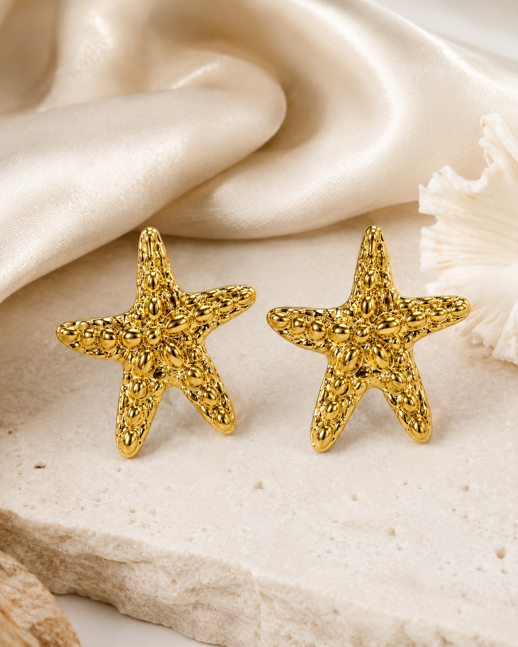 Starfish Texture Stud Earrings