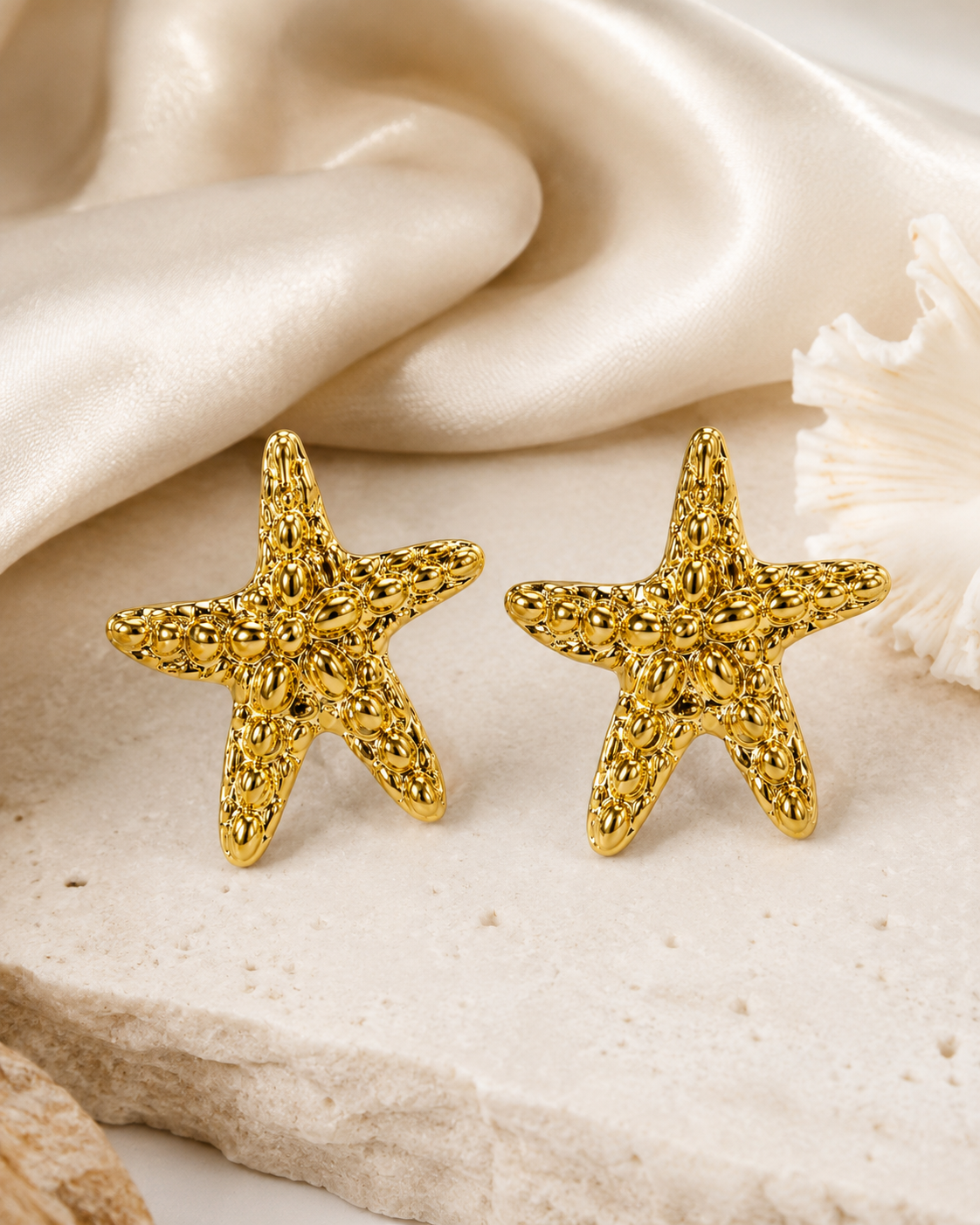 Starfish Texture Stud Earrings