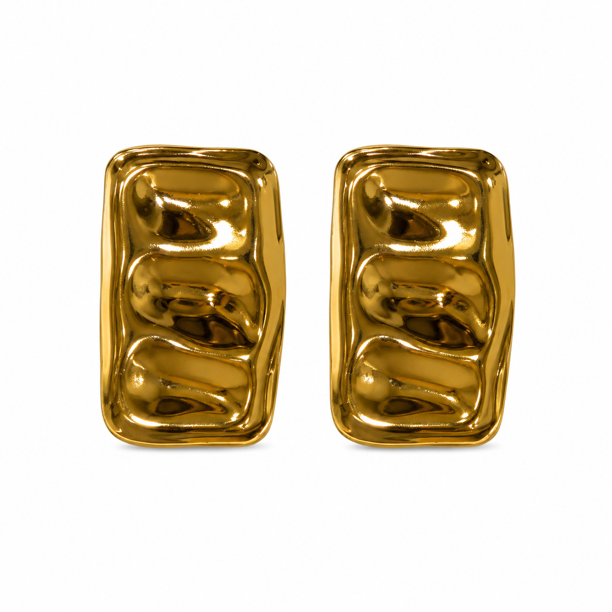 Hammered Rectangle Earrings