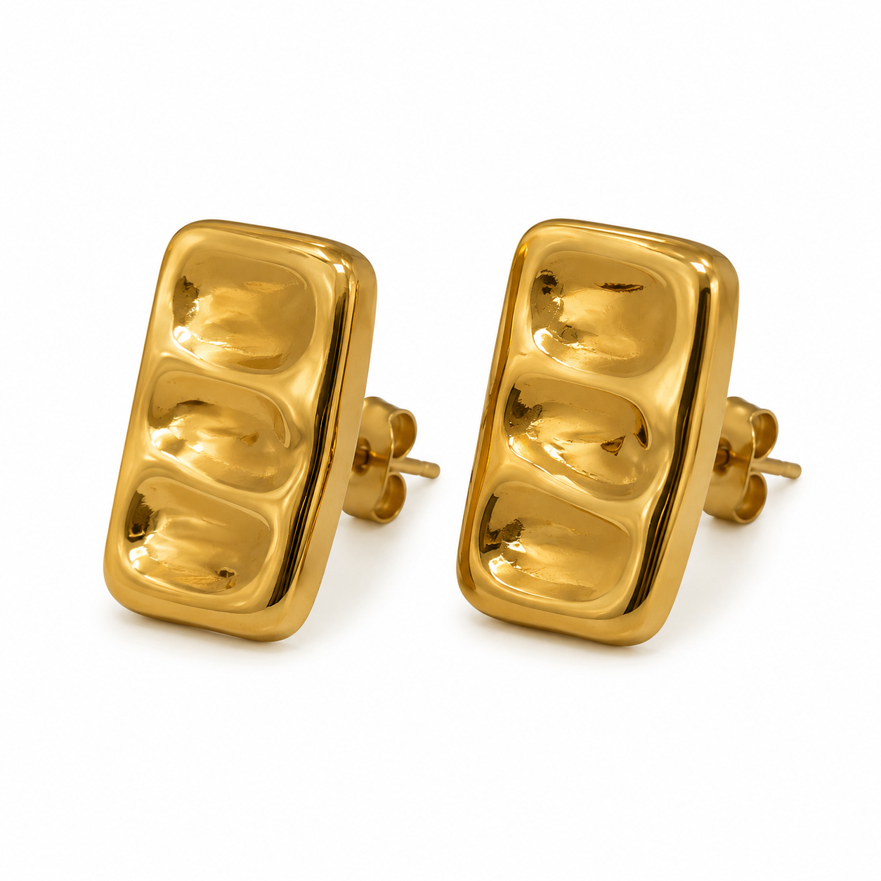 Hammered Rectangle Earrings
