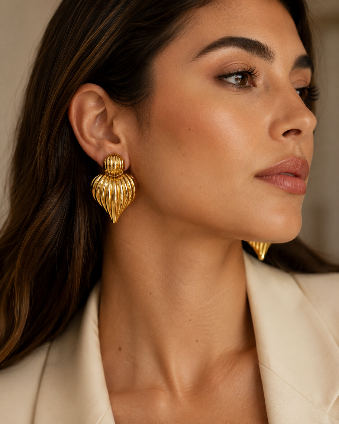 Fluted Teardrop Earrings