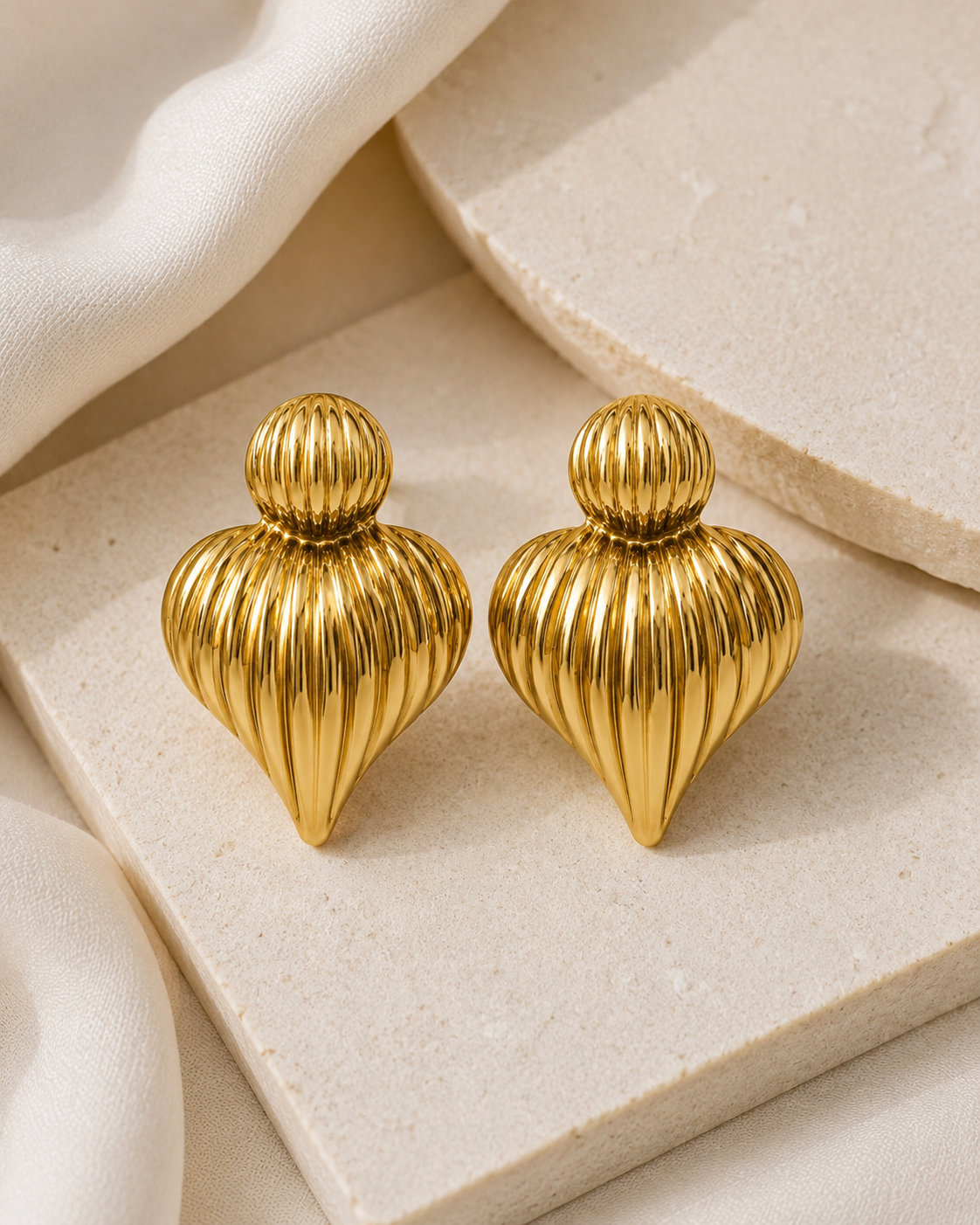 Fluted Teardrop Earrings