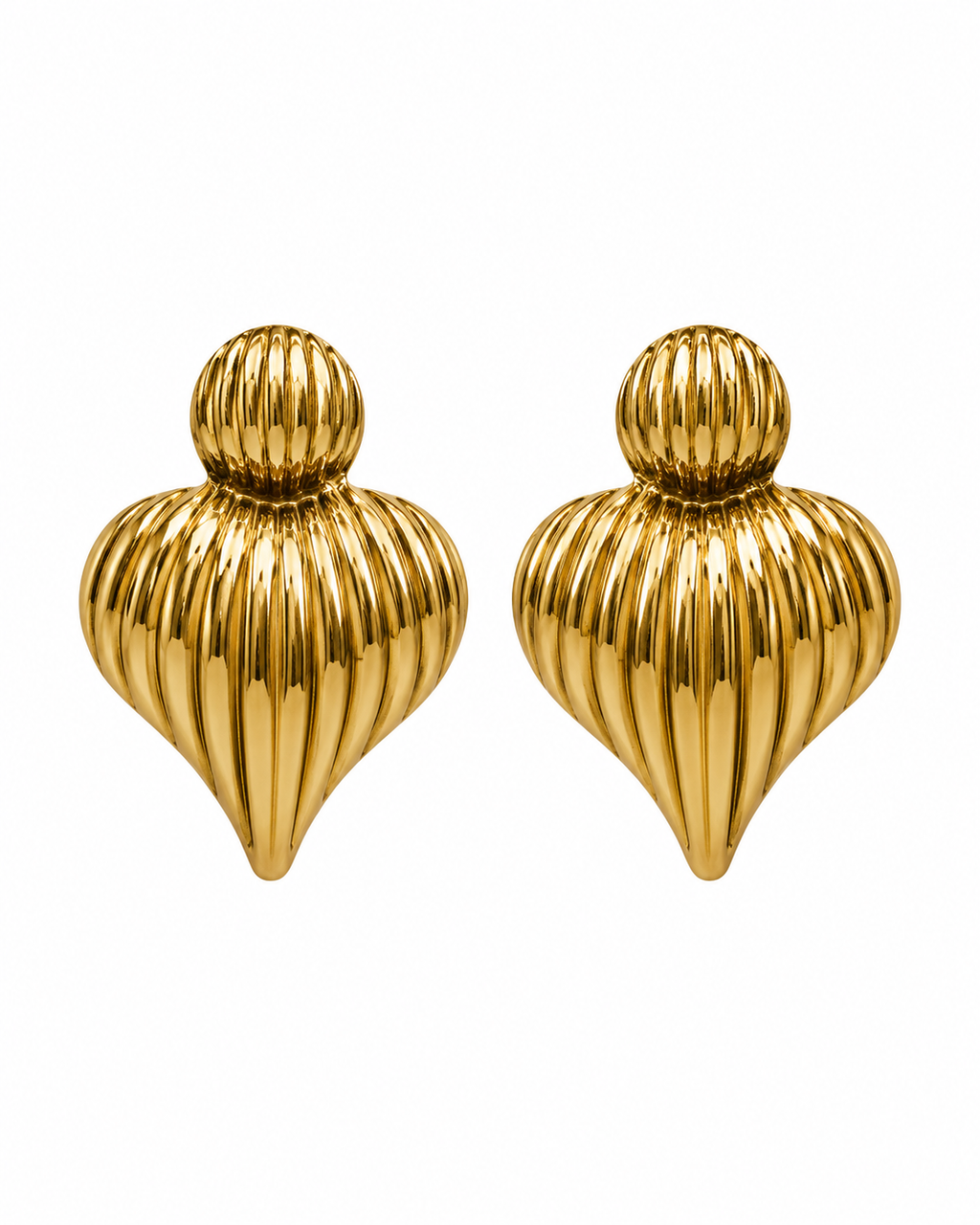Fluted Teardrop Earrings