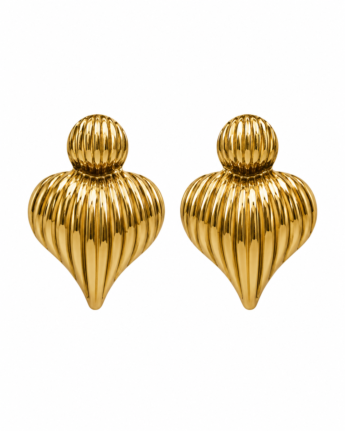 Fluted Teardrop Earrings