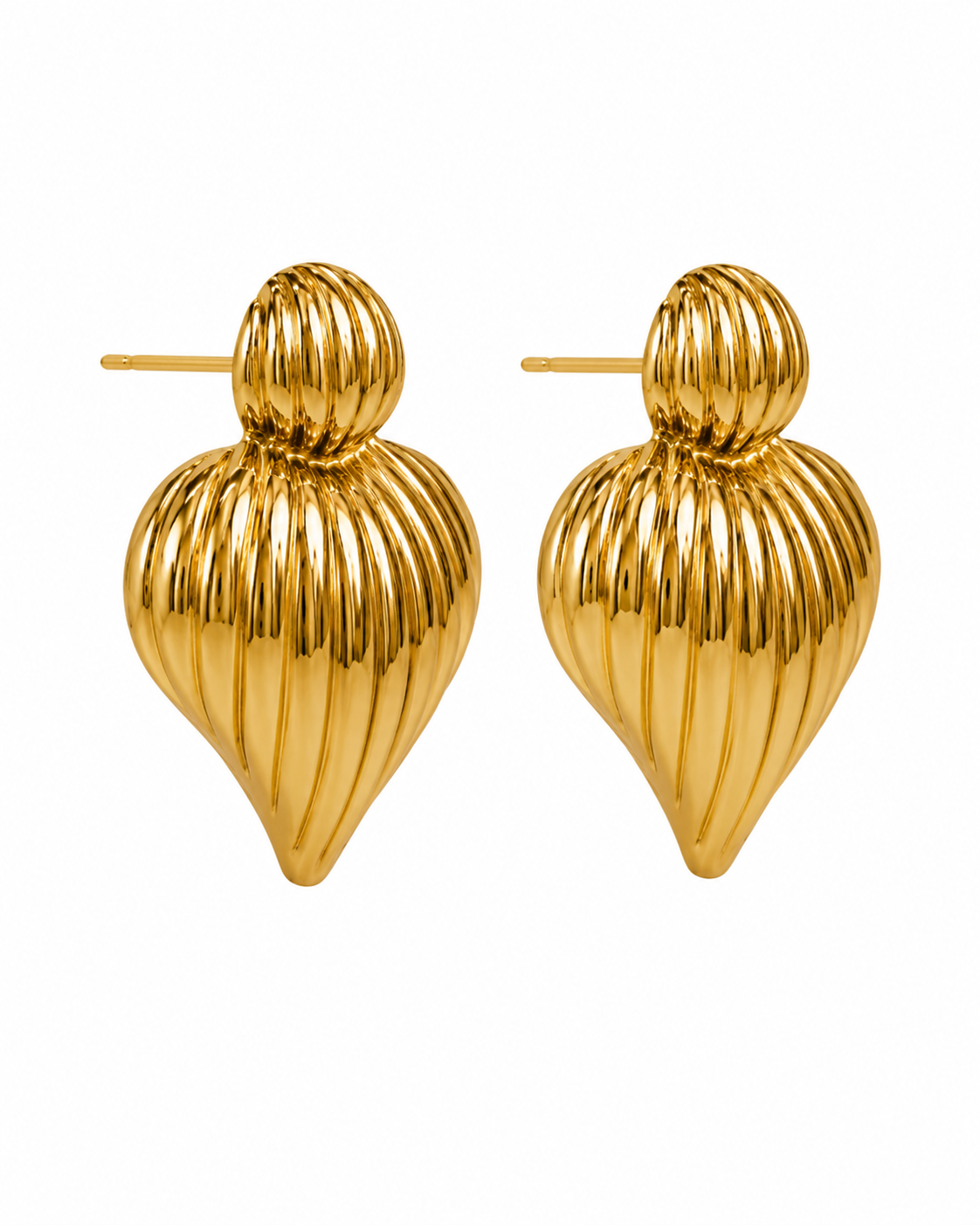 Fluted Teardrop Earrings