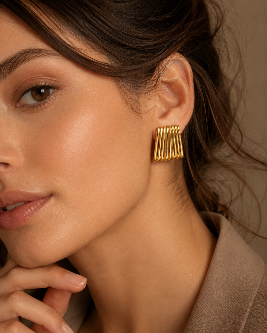 Ribbed Rectangle Earrings