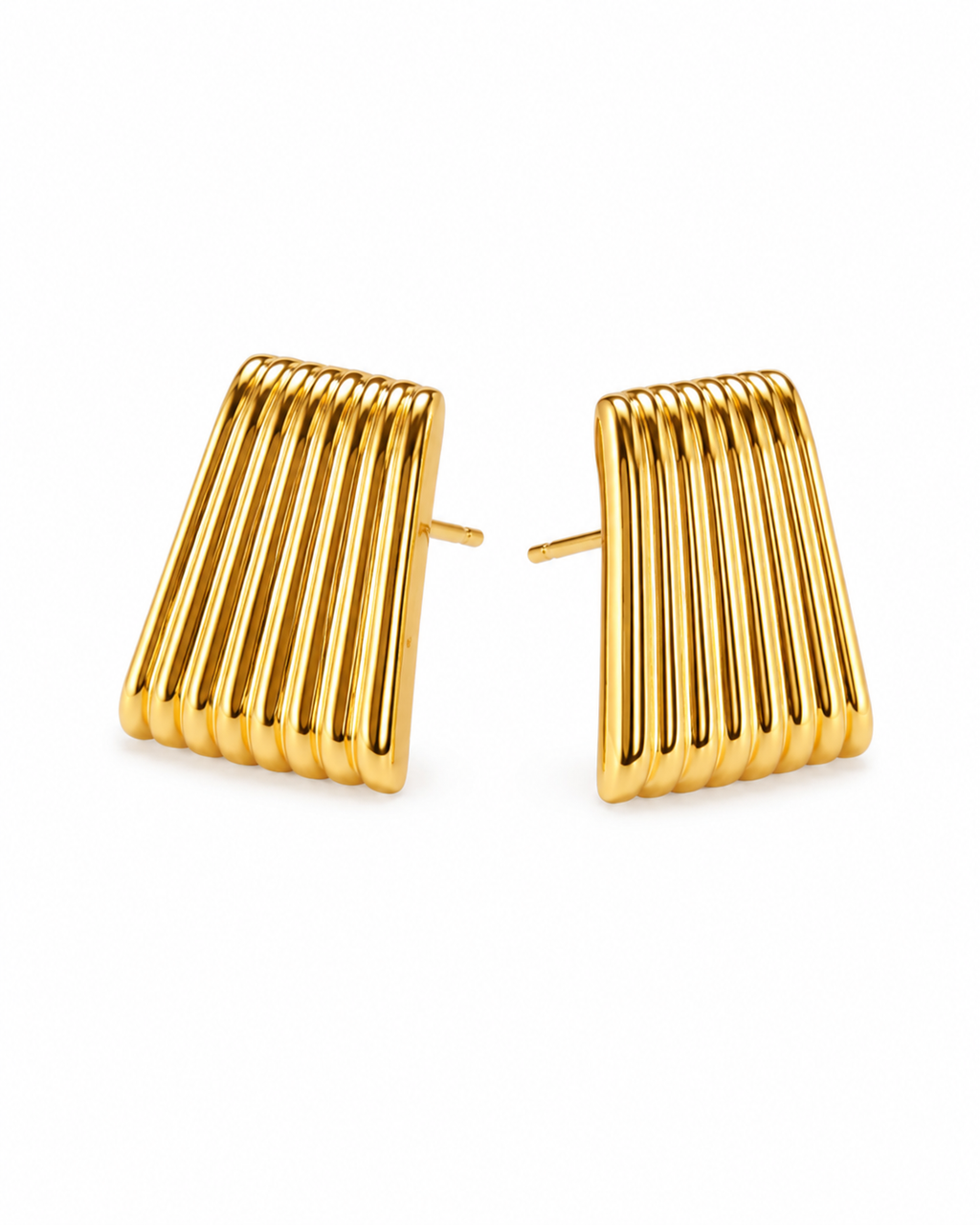 Ribbed Rectangle Earrings