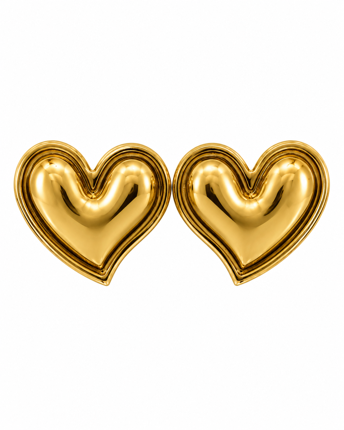 Puffy Heart Stud Earrings