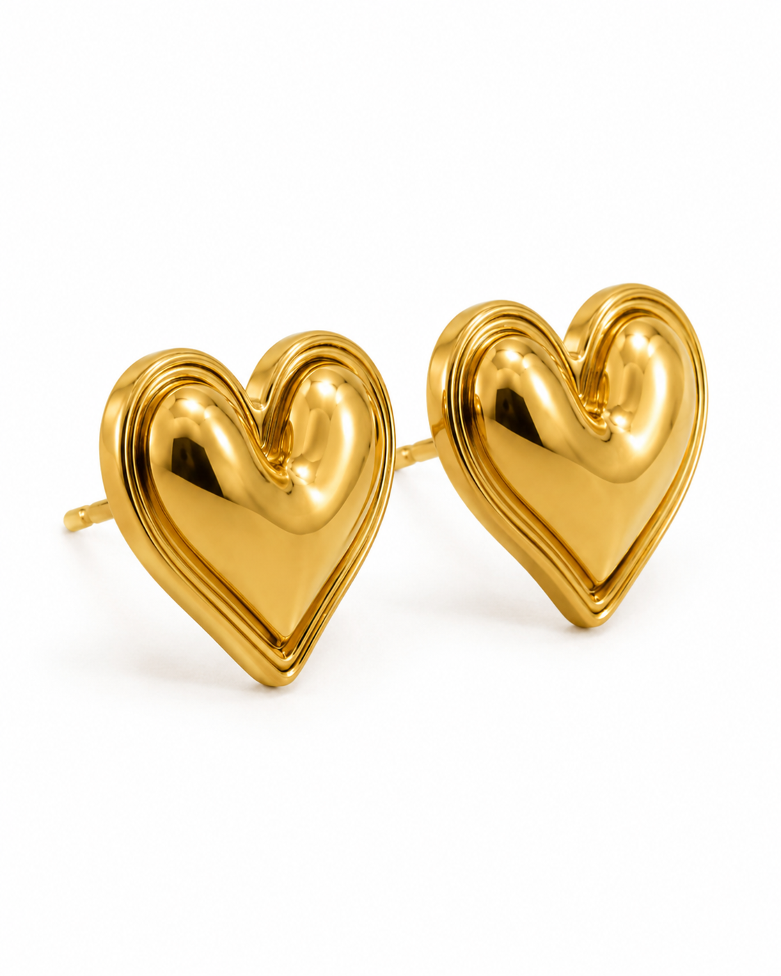 Puffy Heart Stud Earrings