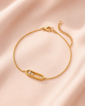 Minimal Link Bracelet with Stones