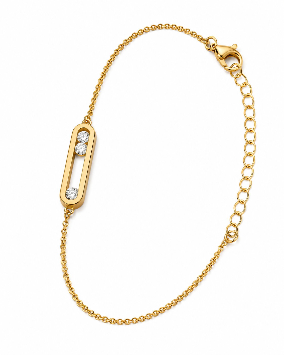 Minimal Link Bracelet with Stones